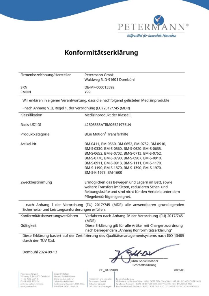 Konformitätserklärung Wendelaken
