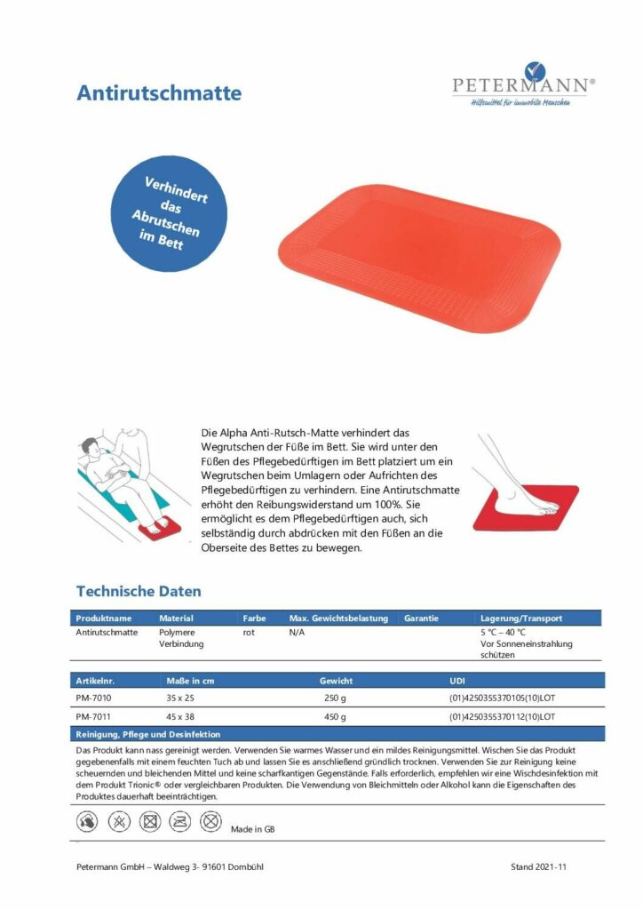 Datenblatt Antirutschmatte